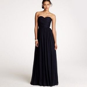 J Crew Strapless Silk Formal Maxi Dress#22345